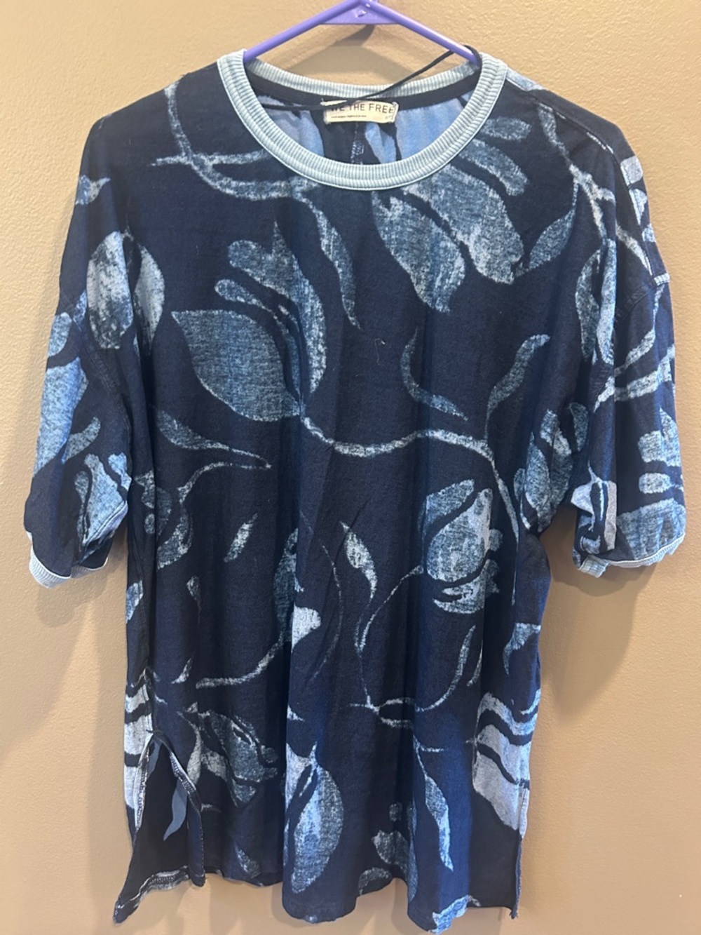 We The Free Thistle in Time Tunic Tee in Indigo Combo. Size small - Picture 3 of 7